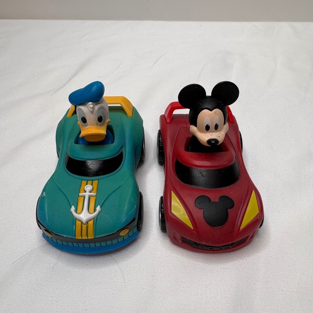 Mickey Mouse Donald Duck Push N Go Race Cars Disney Clubhouse 2016β Lot of 2